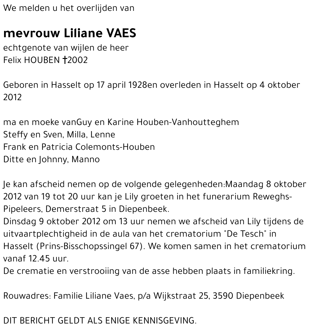 Liliane Vaes