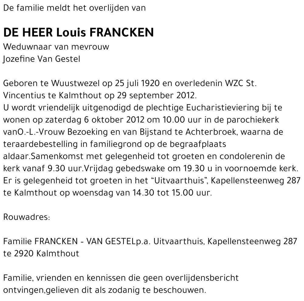 Louis FRANCKEN