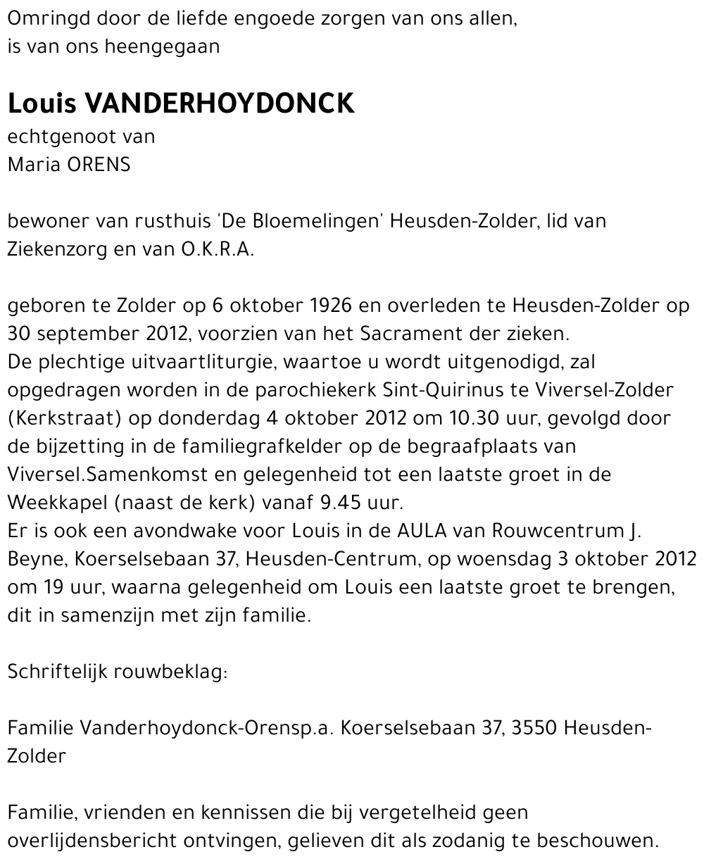 Louis Vanderhoydonck