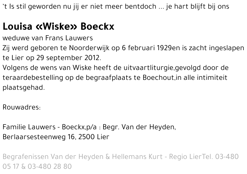 Louisa «Wiske» Boeckx