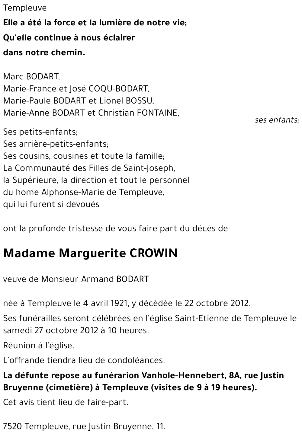 Marguerite CROWIN