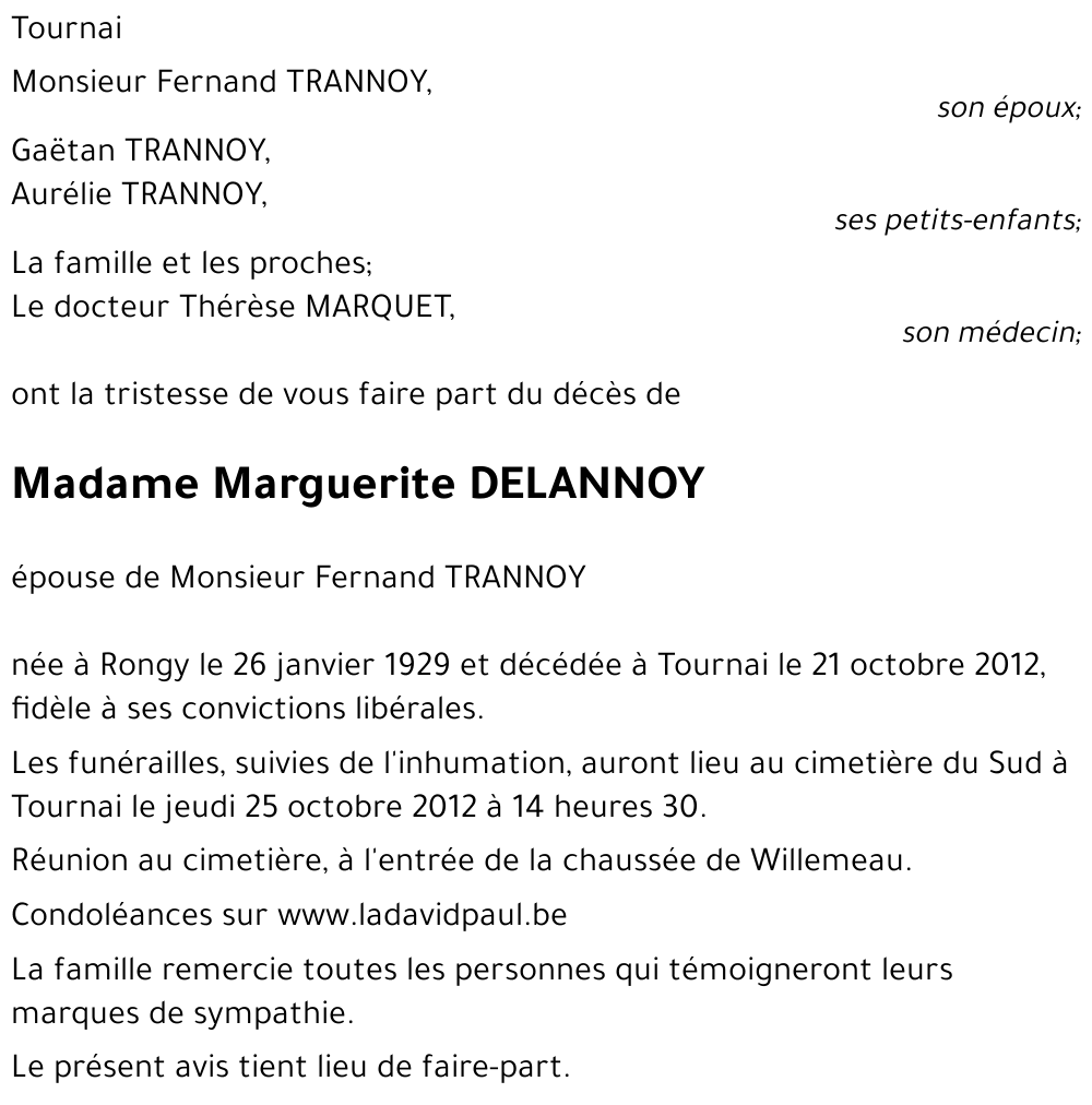Marguerite DELANNOY