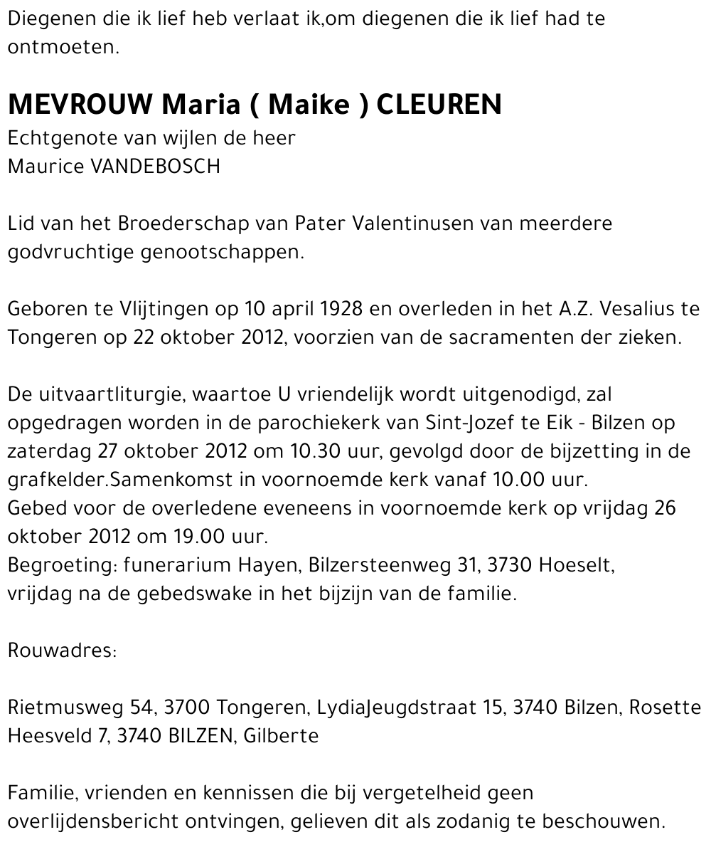 Maria ( Maike ) CLEUREN