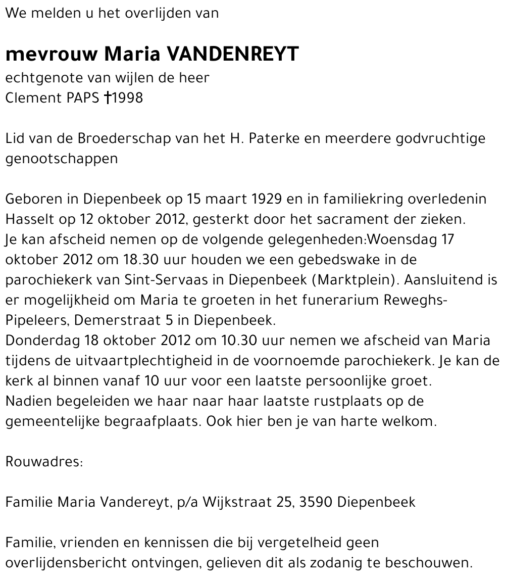 Maria Vandenreyt