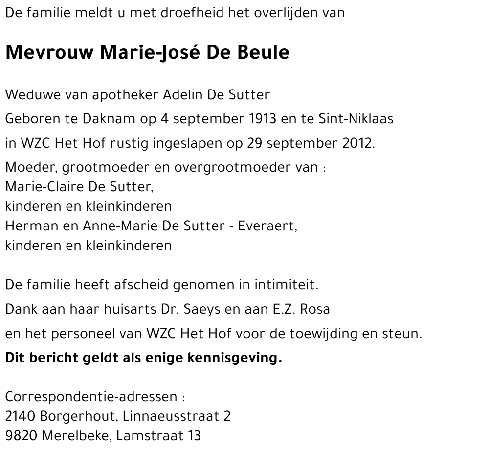 Marie-José De Beule