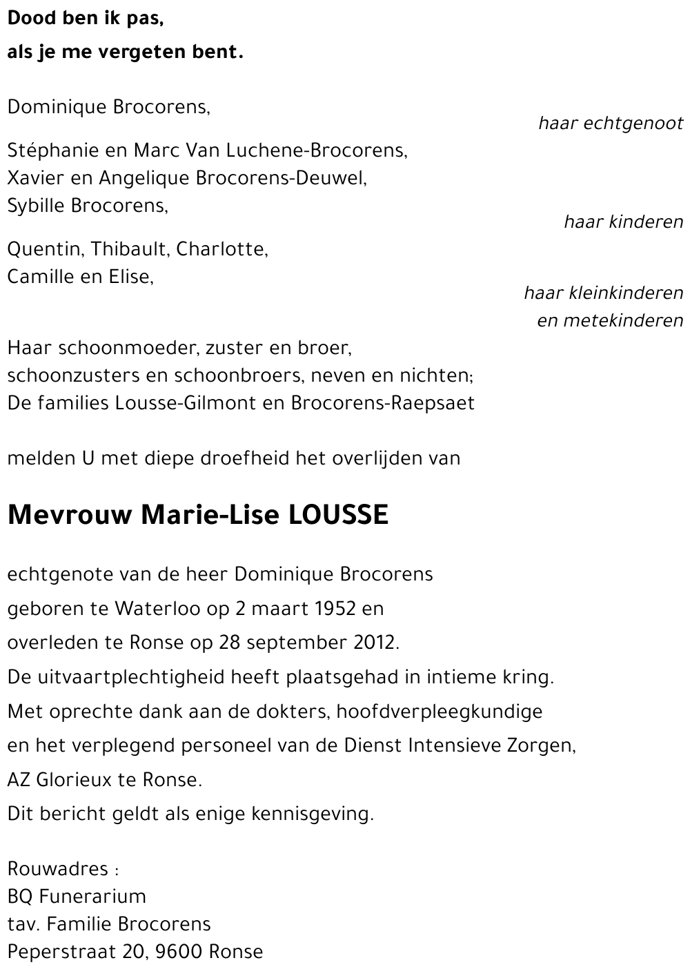 Marie-Lise LOUSSE