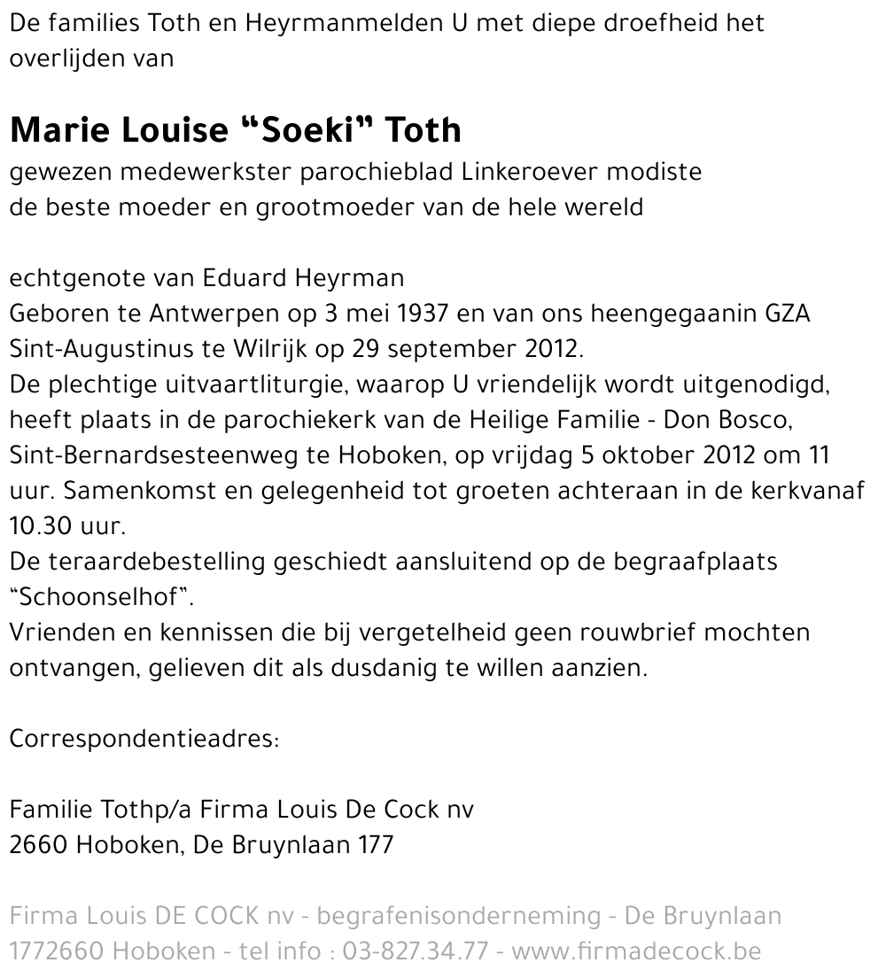Marie Louise «Soeki» Toth