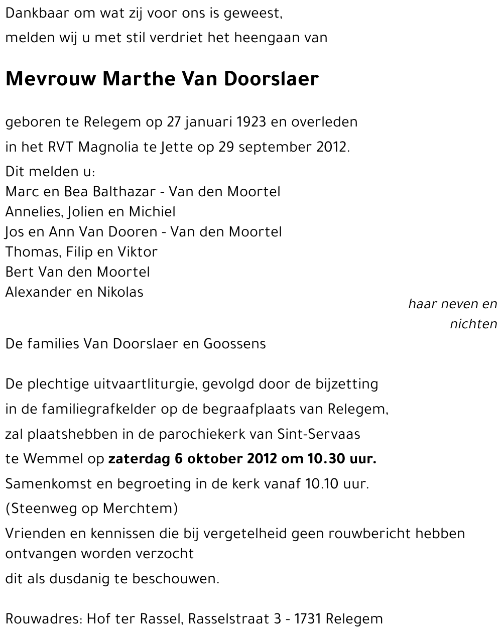 Marthe Van Doorslaer