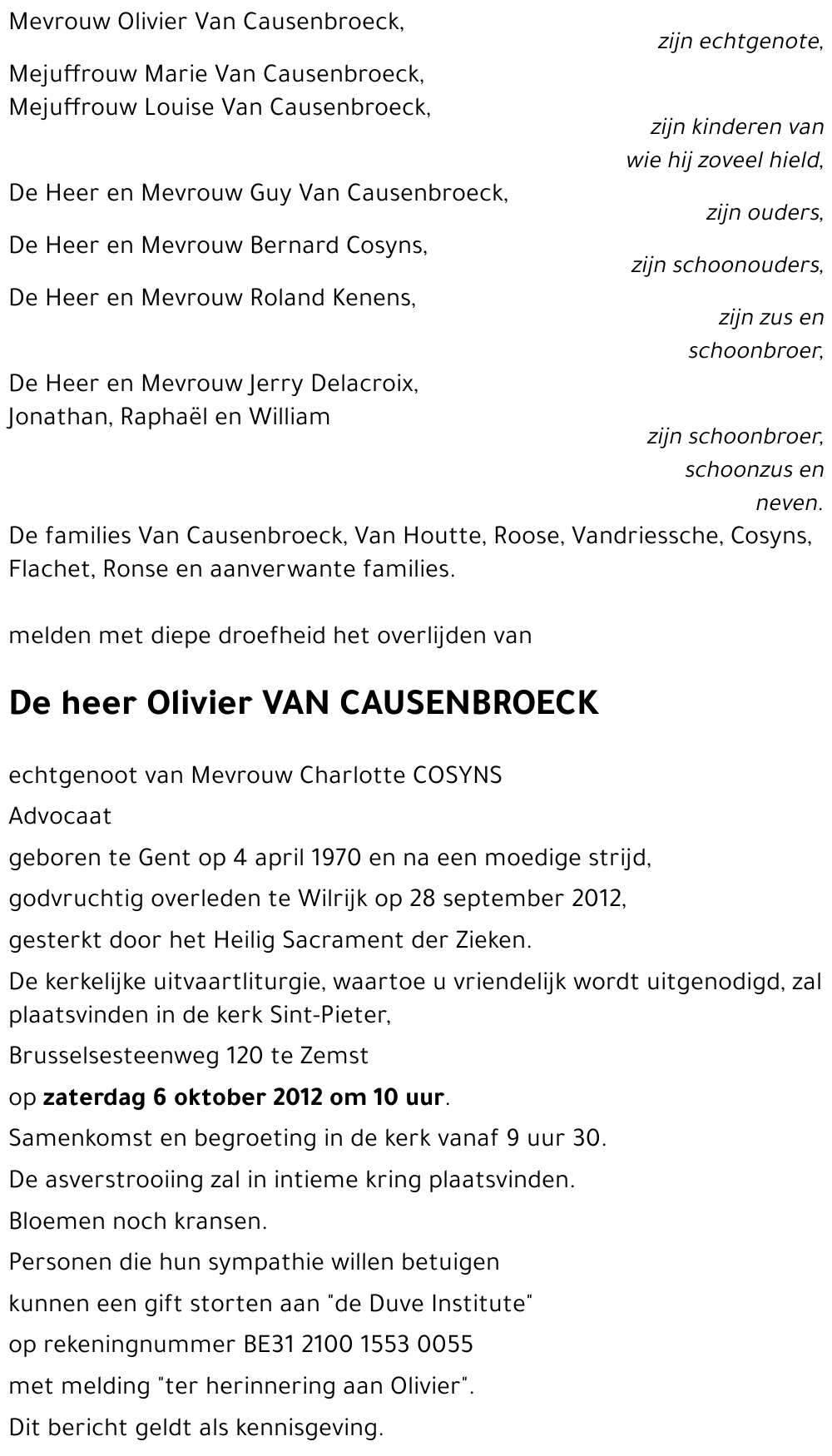 Olivier VAN CAUSENBROECK