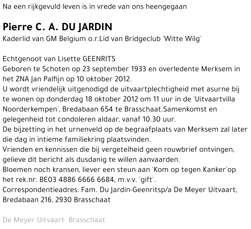 Pierre C. A. Du Jardin