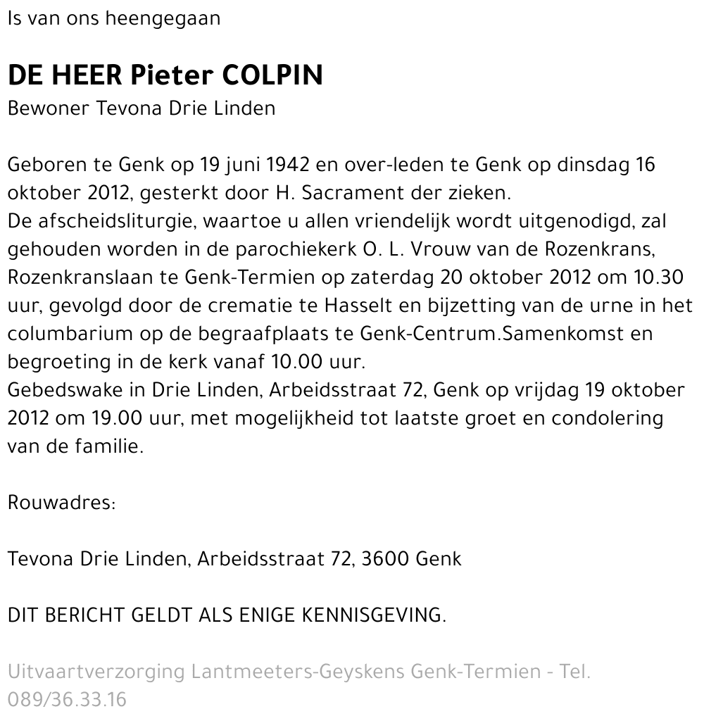 Pieter COLPIN