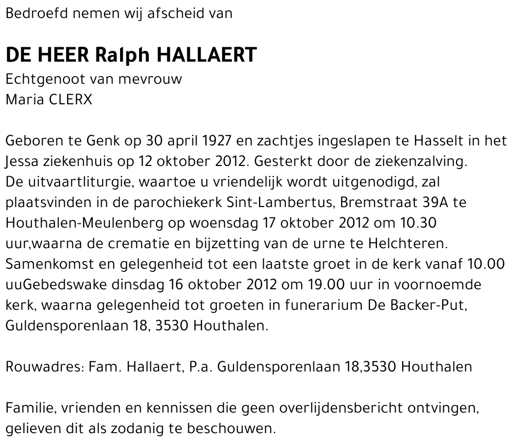 Ralph HALLAERT
