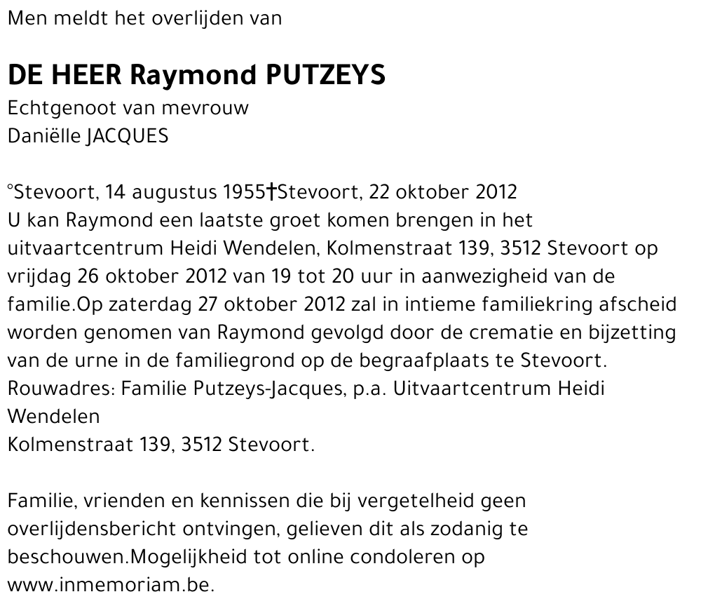 Raymond PUTZEYS