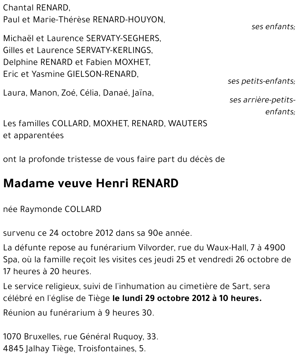 Raymonde COLLARD