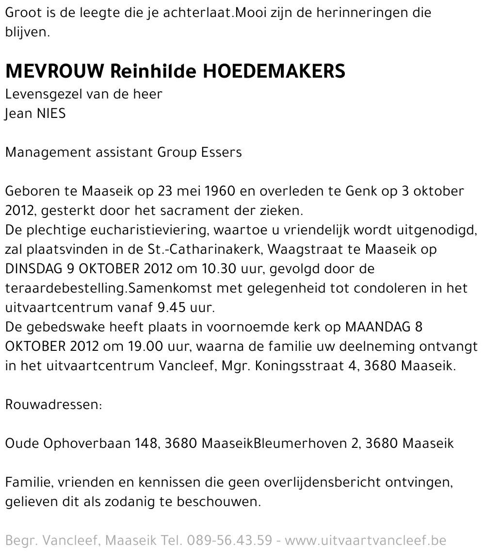 Reinhilde Hoedemakers