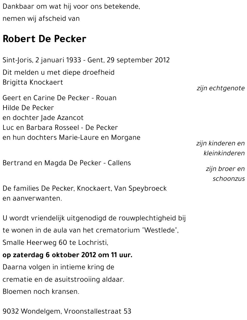 Robert De Pecker
