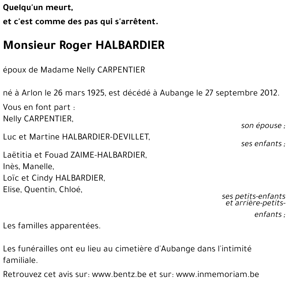 Roger HALBARDIER