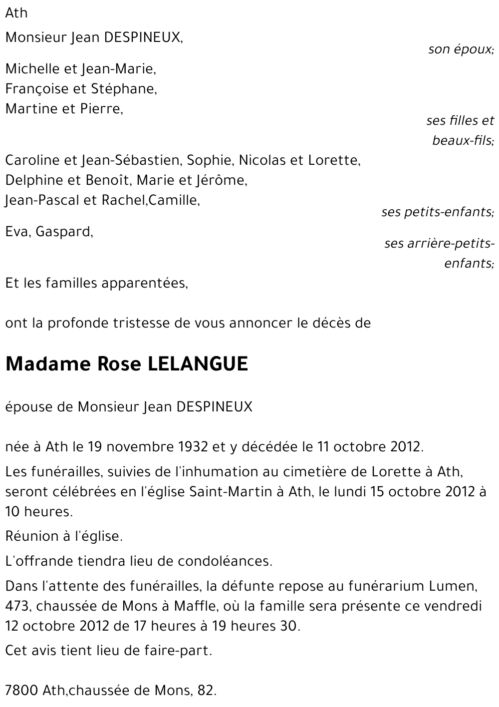 Rose LELANGUE