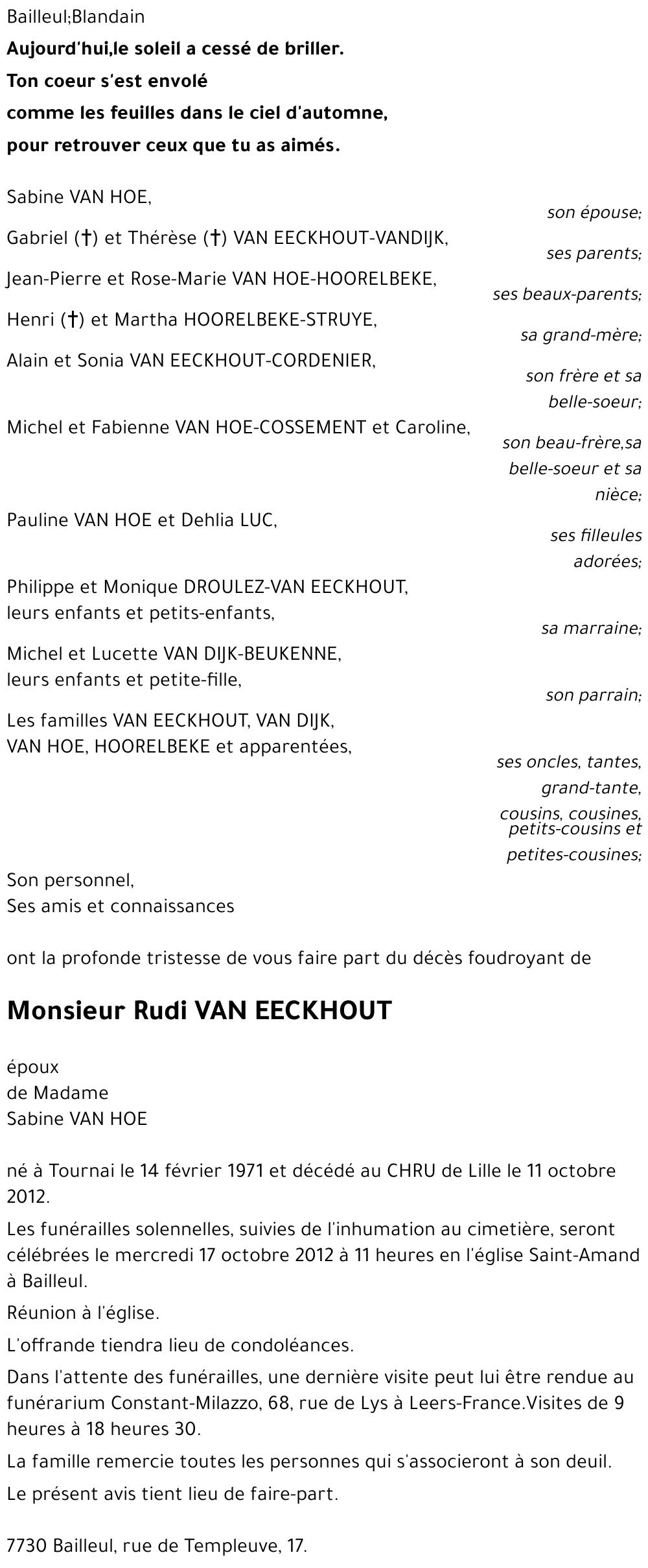 Rudi VAN EECKHOUT