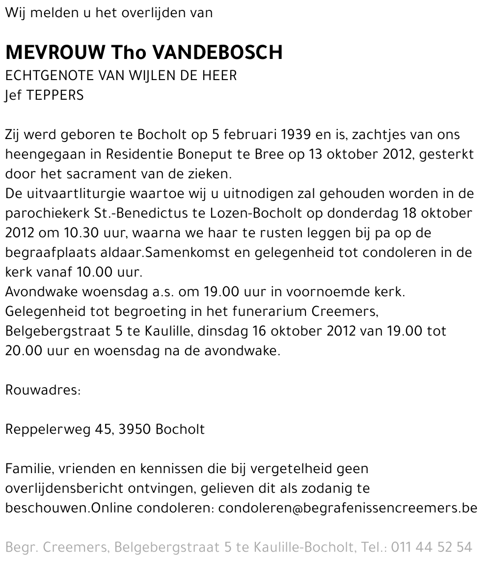 Tho Vandebosch