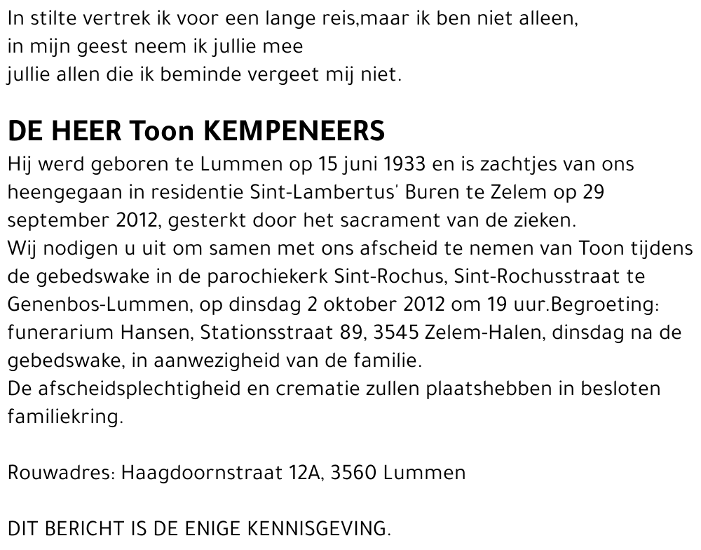 Toon KEMPENEERS
