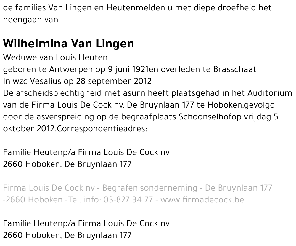 Wilhelmina Van Lingen