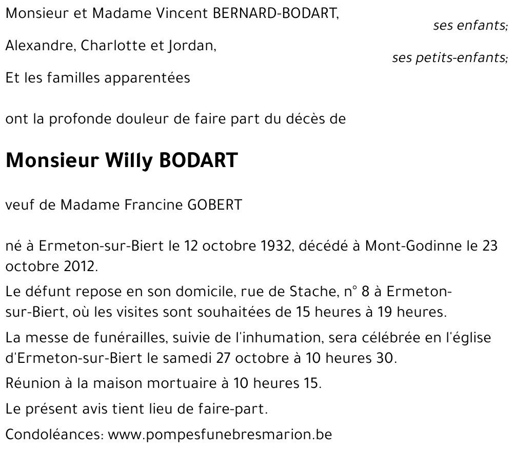 Willy BODART