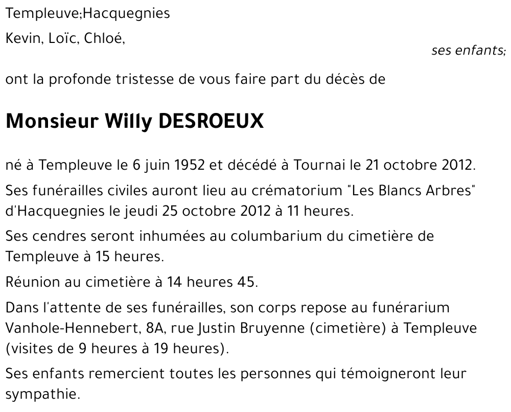 Willy DESROEUX