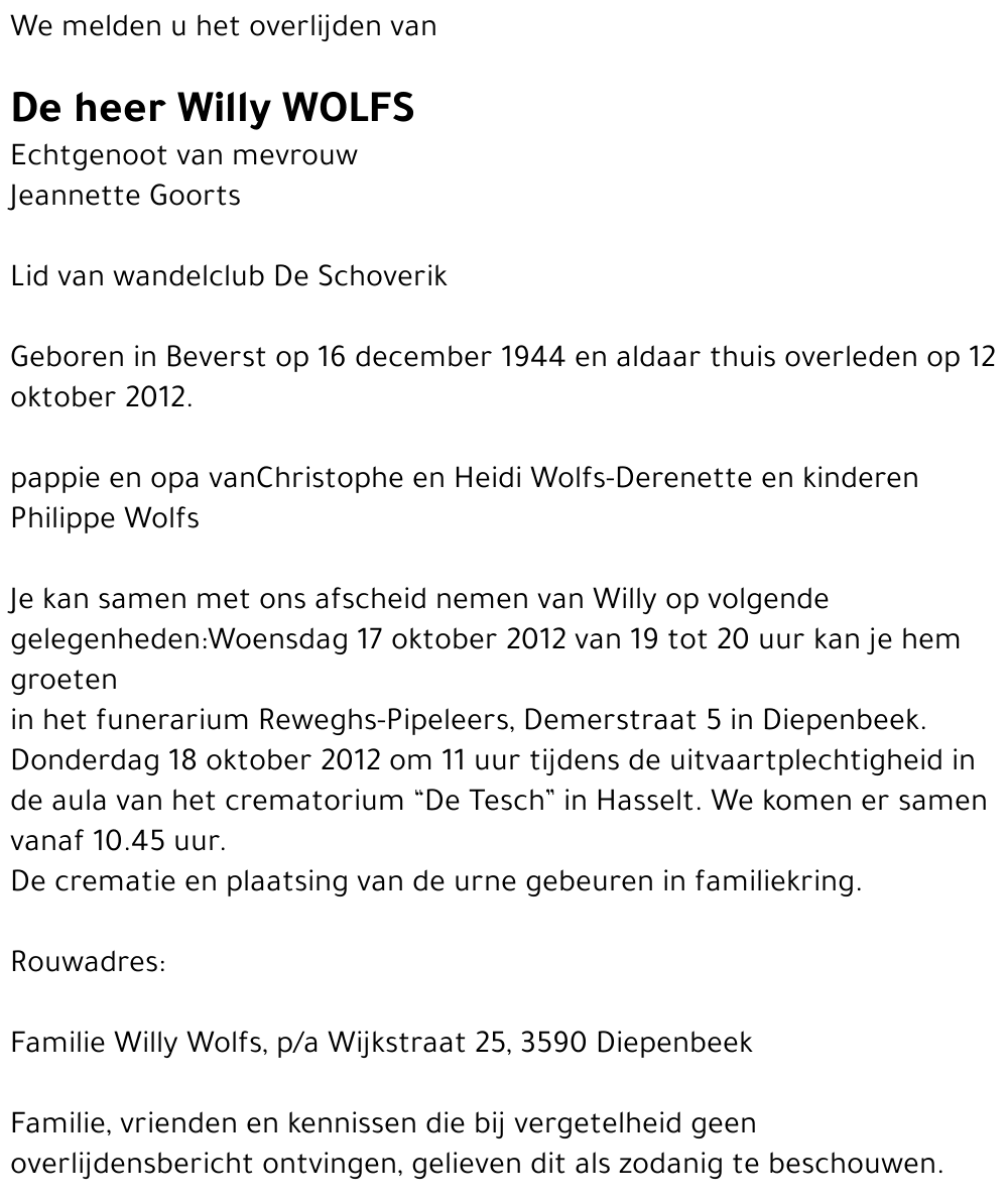 Willy Wolfs