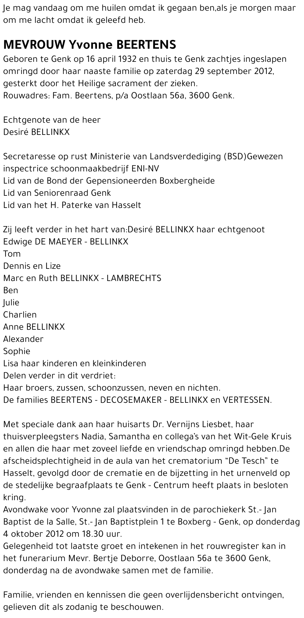 Yvonne BEERTENS