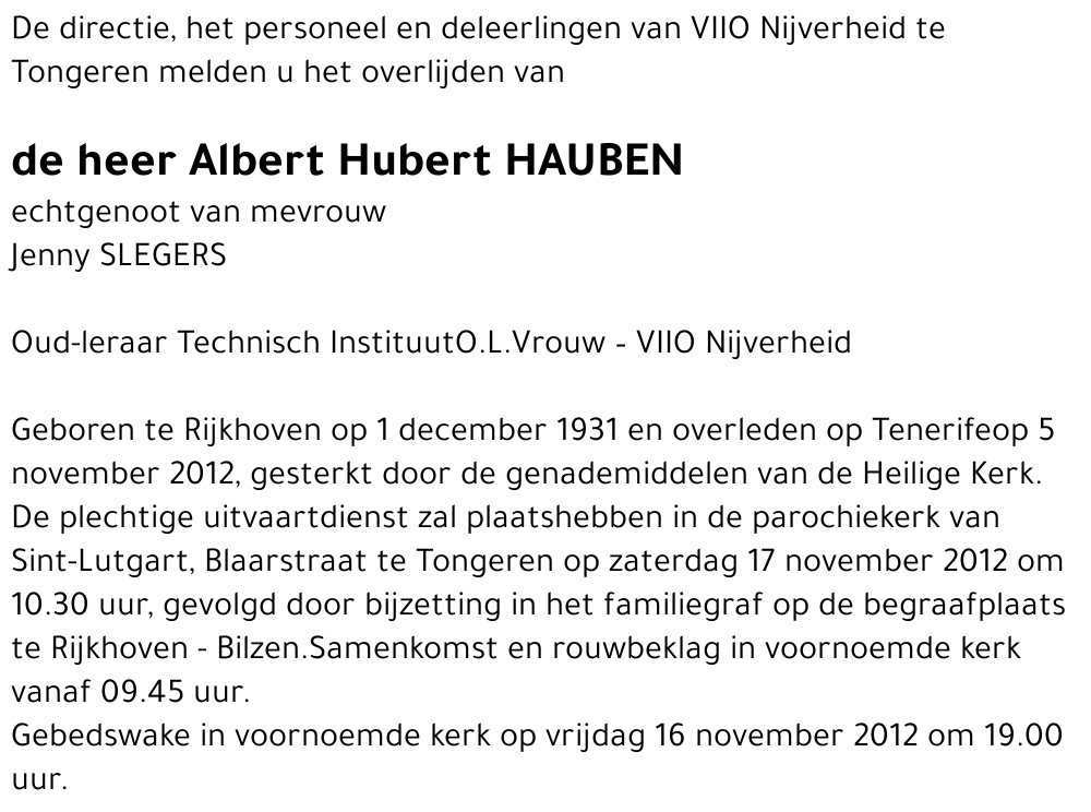 Albert Hubert HAUBEN