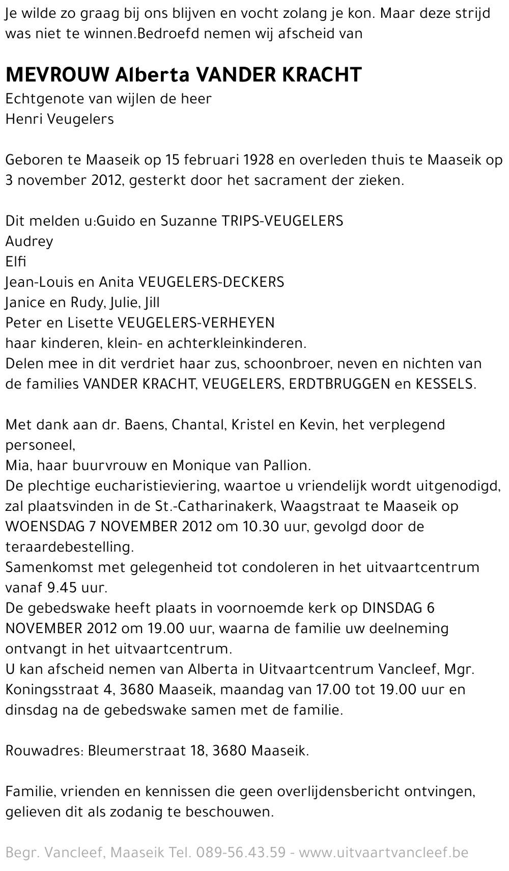 Alberta Vander Kracht