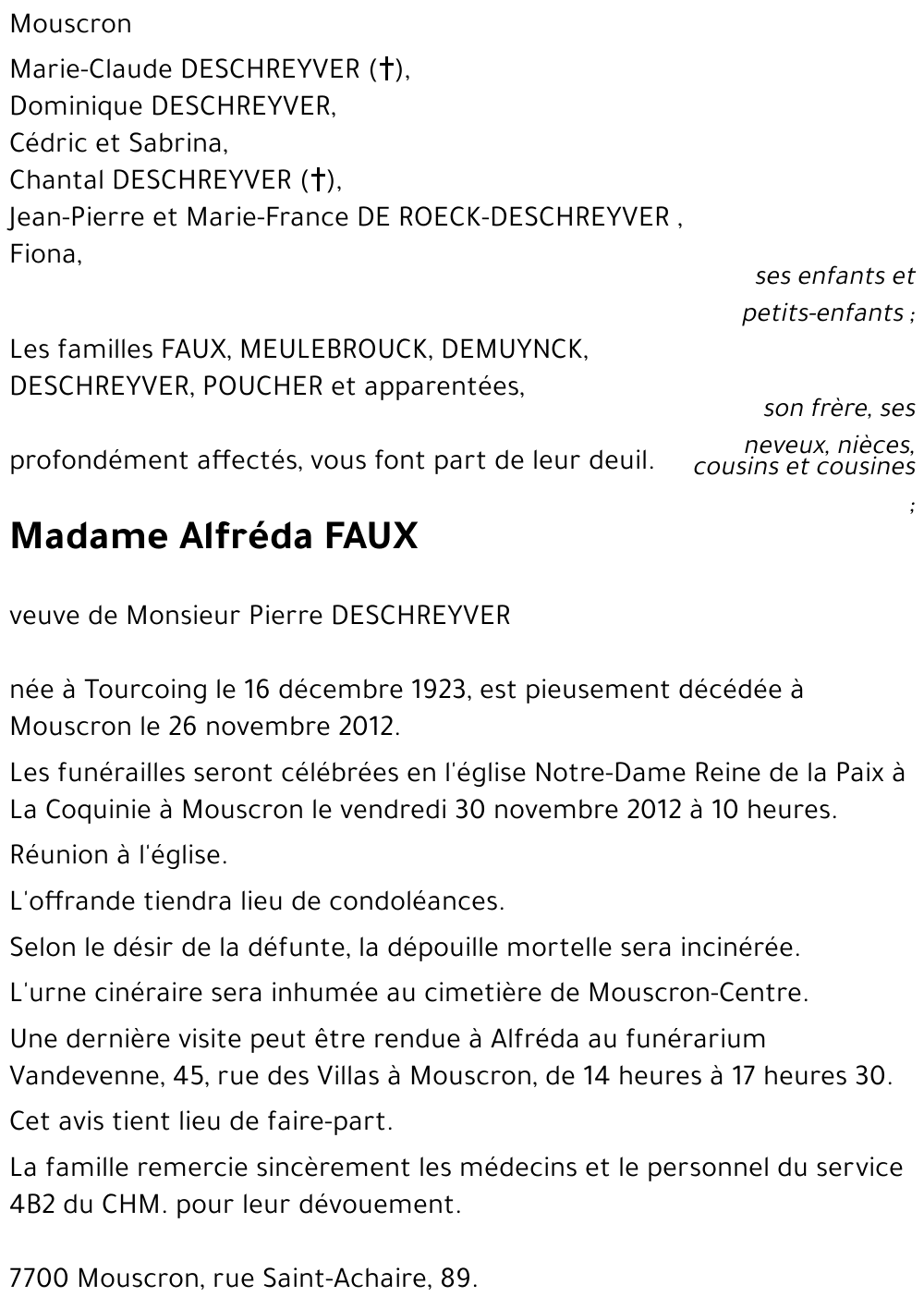 Alfréda FAUX