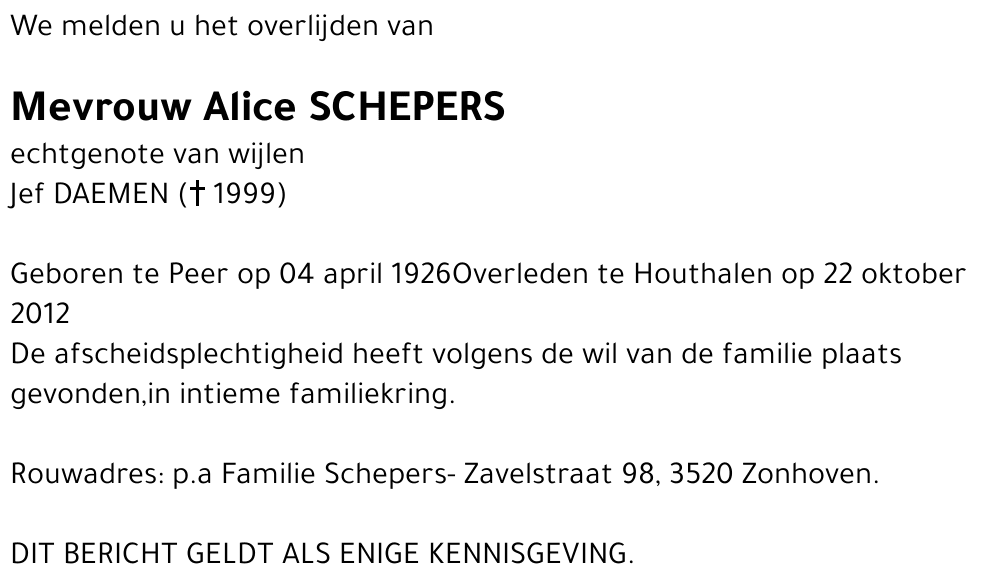 Alice Schepers