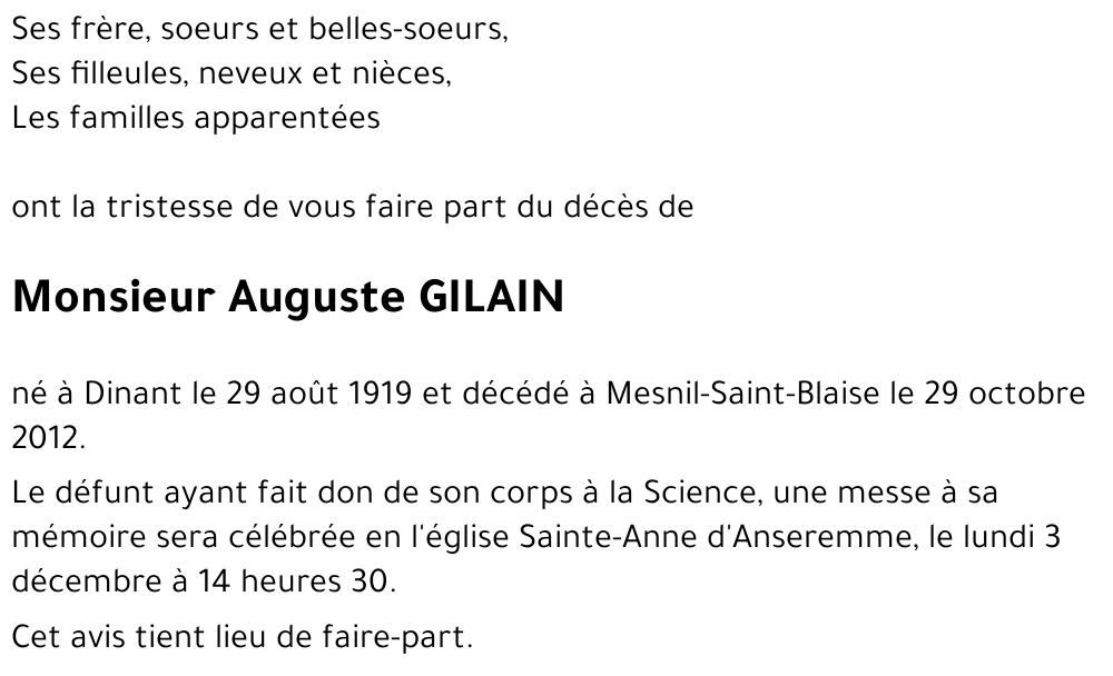 Auguste GILAIN