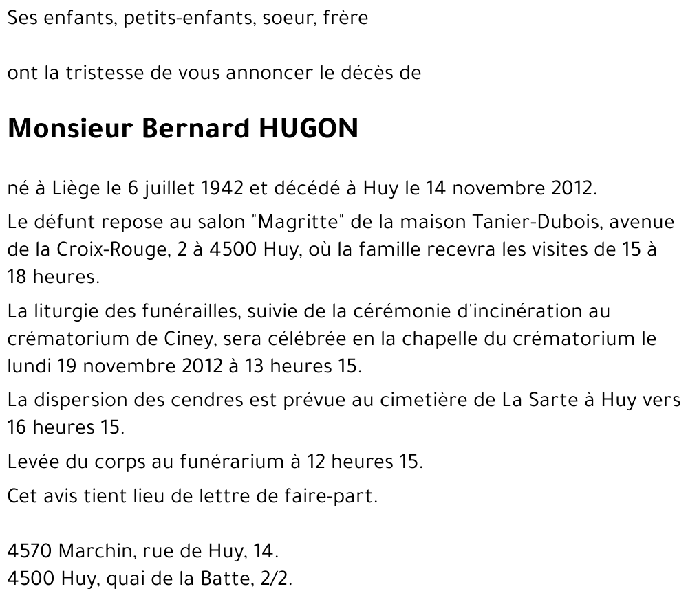 Bernard HUGON