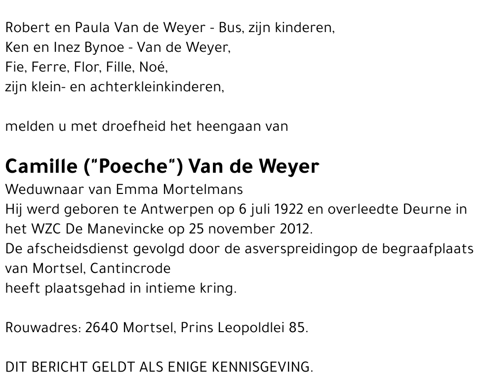 Camille Van de Weyer