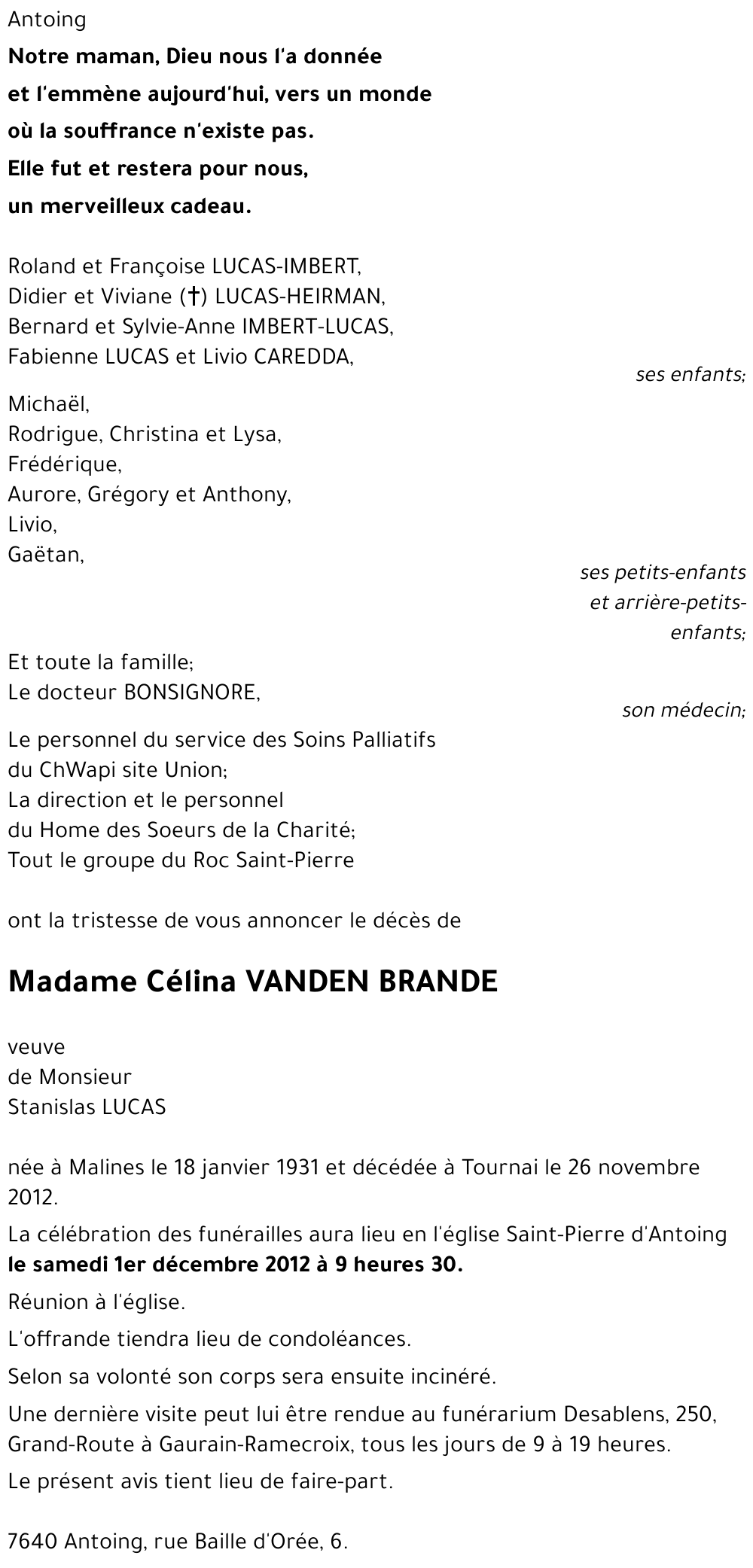 Célina VANDEN BRANDE