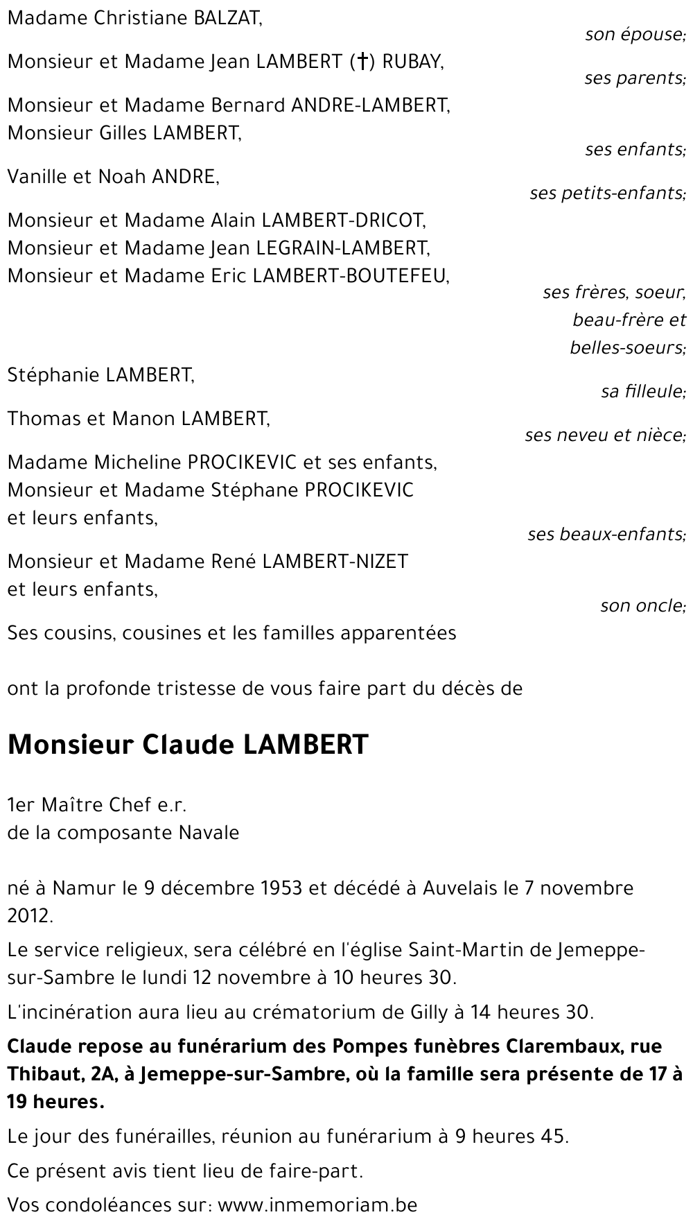 Claude LAMBERT