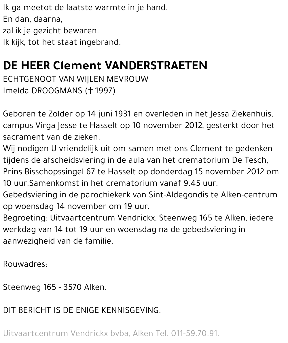 Clement Vanderstraeten