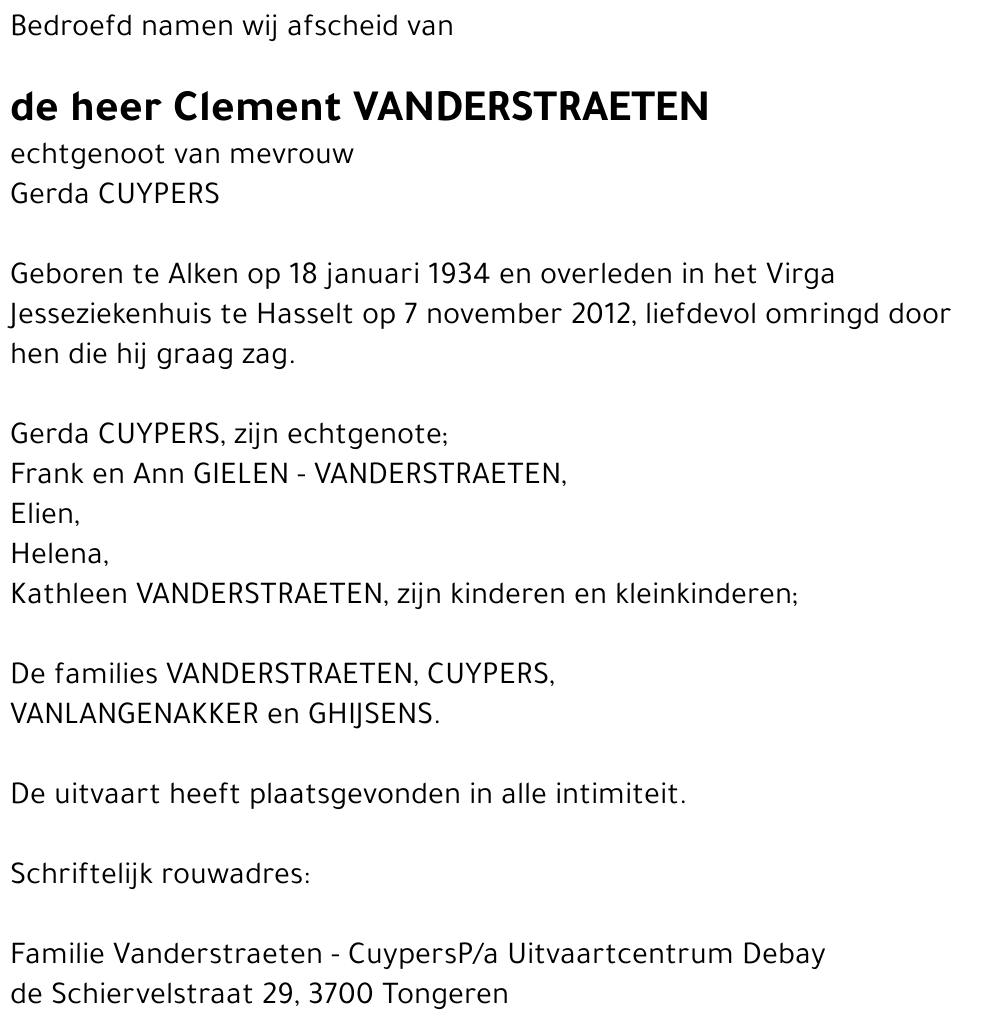 Clement VANDERSTRAETEN