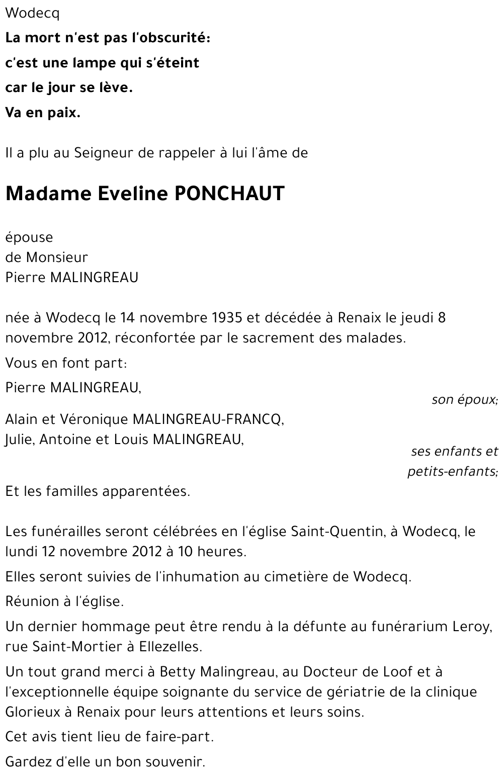 Eveline PONCHAUT