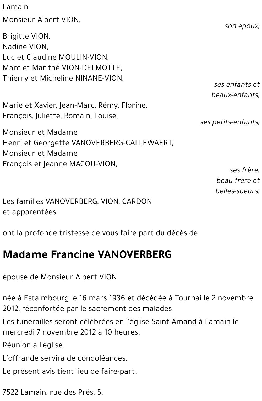 Francine VANOVERBERG