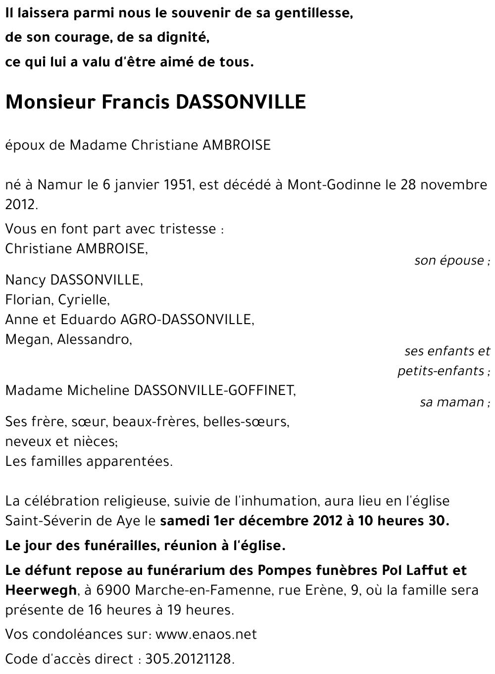 Francis DASSONVILLE