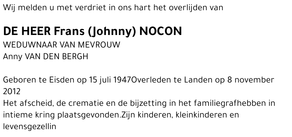 Frans (Johnny) Nocon