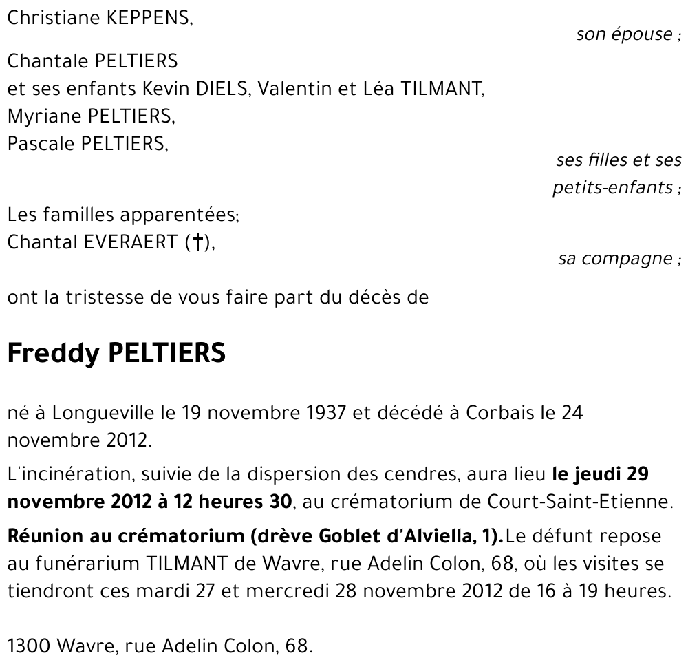 Freddy PELTIERS