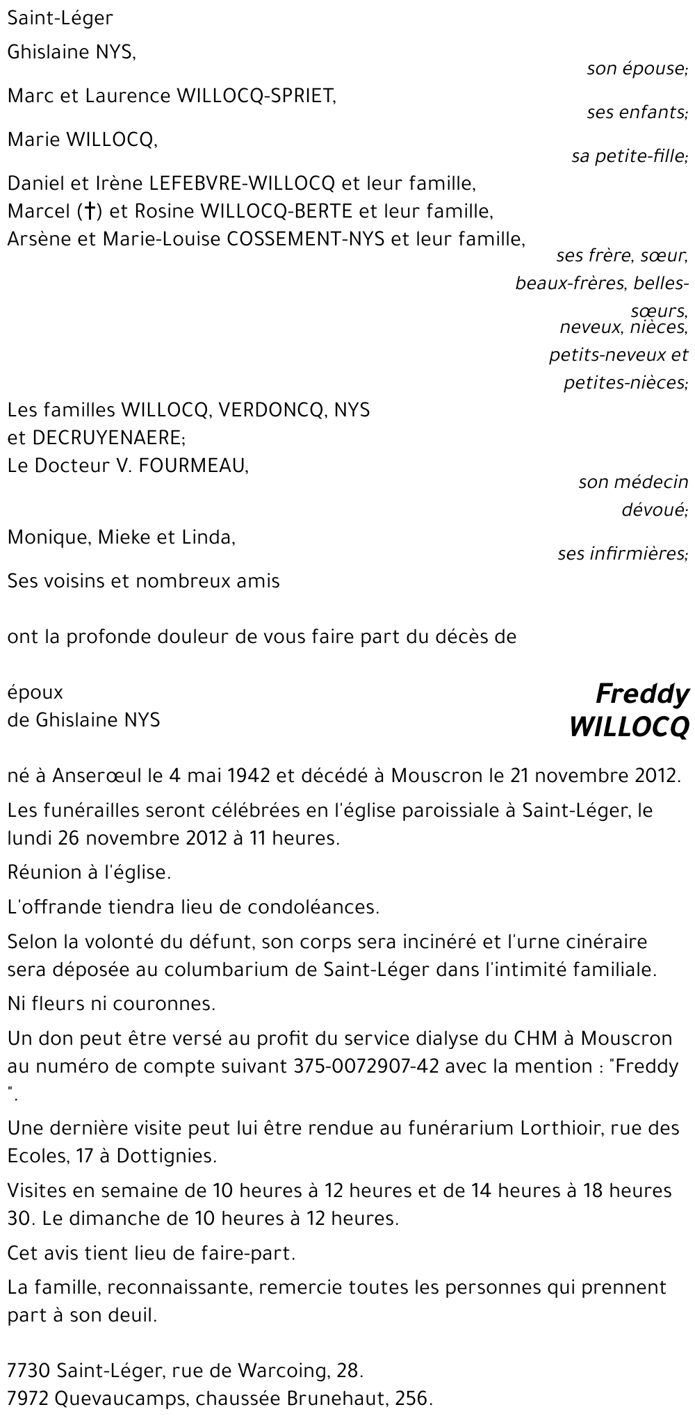 Freddy WILLOCQ