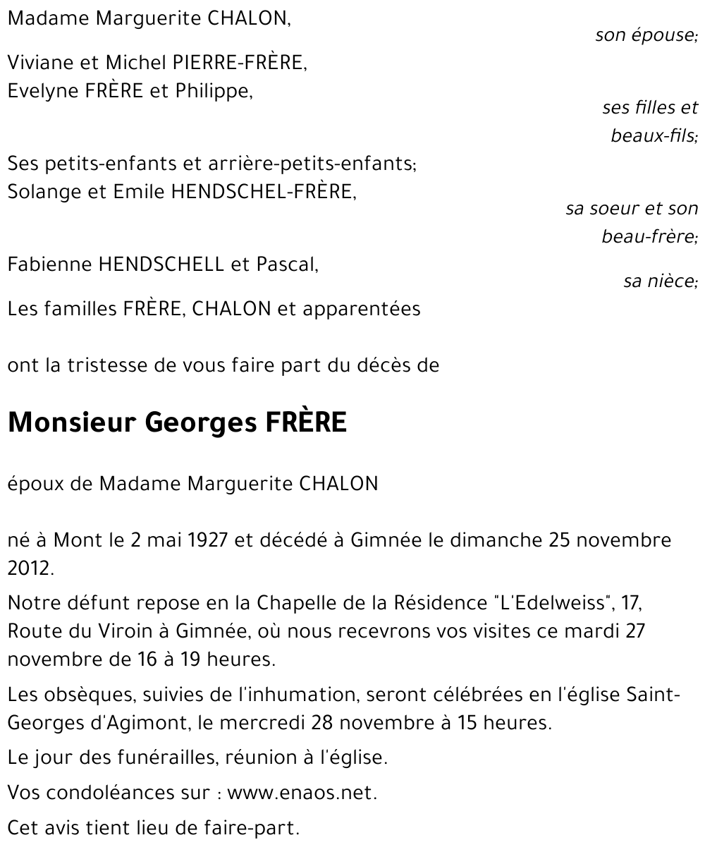 Georges FRÈRE