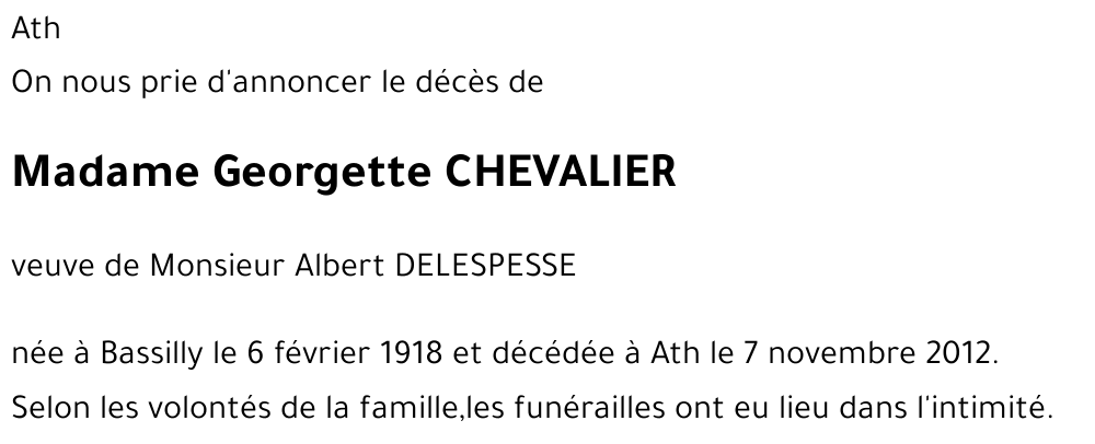 Georgette CHEVALIER