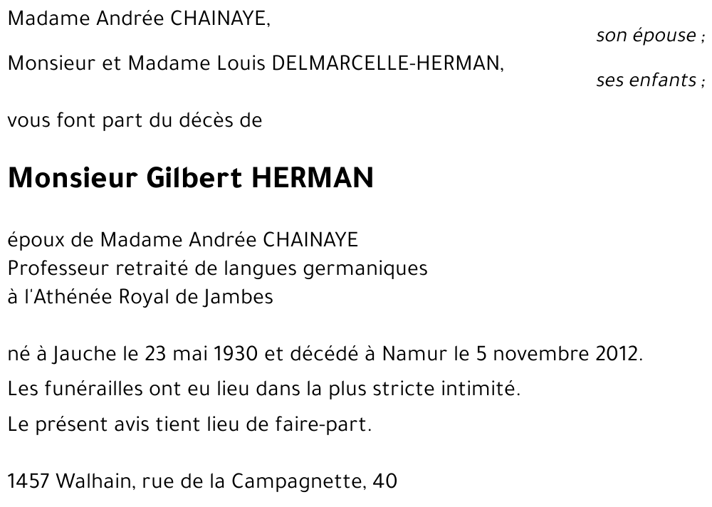 Gilbert HERMAN